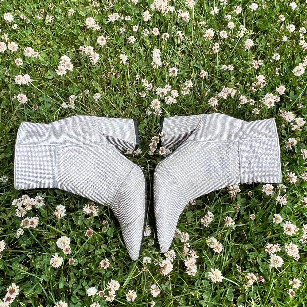 Elegant Silver Ankle Boots